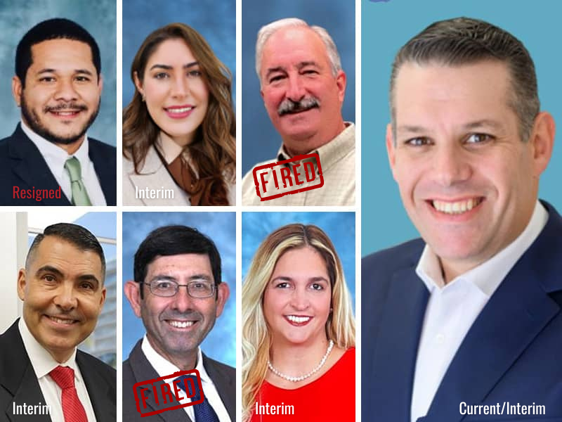 Seven town managers who have held the position since this Commission took office